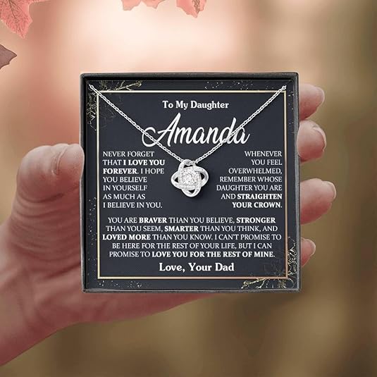 To my Daughter Love Knot Necklace - Image 10