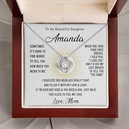 To my Daughter Love Knot Necklace - Image 13