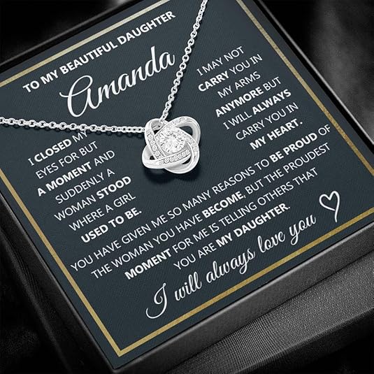 To my Daughter Love Knot Necklace - Image 7