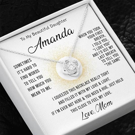 To my Daughter Love Knot Necklace - Image 9